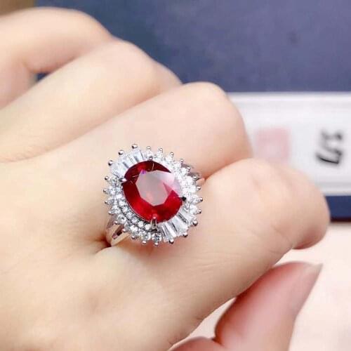 Natural and Real Ruby Ring 925 Sterling Silver Finger Ring For woman Wedding Party female Ring Gift Wholesale