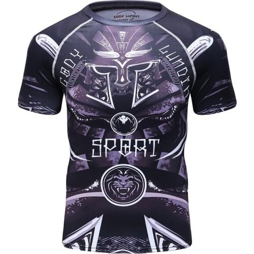Custom Full MMA Digital Printing Clothes Compression Short Sleeve T-Shirts