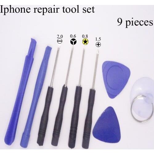 Hot selling 9 in 1 Mobile Phone Repairing Tool Kit Spudger Pry Opening Tool LCD Repair Tools with screwdrivers for Iphone tool