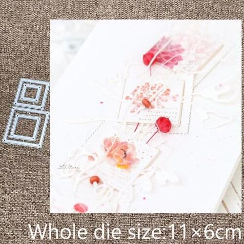 XLDesign Craft Metal stencil mold Cutting Dies 4pcs squares decoration scrapbook die cuts Album Paper Card Craft Embossing