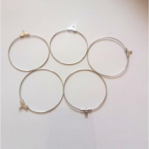 Fashion 20pcs 40mm Big Earrings With Hanging Circle Hoop Earring For Womens Jewelry Bijoux Accessory Diy Earring Findings