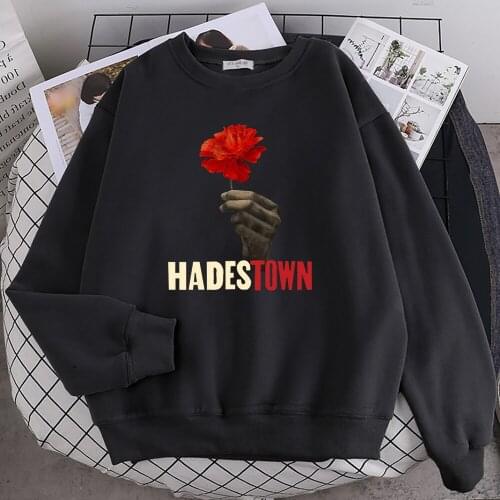 Musical Hadestown Flower Printing Hoodie Women Autumn Fleece Clothing Loose Oversize Tops O-Neck Pullover Sweatshirt Hoodies