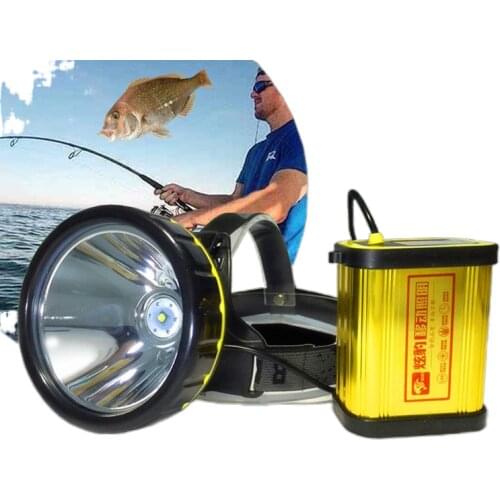 Split-beam head lamp wearing bright LED flashlight long-range rechargeable lithium miner yellow fishing hernia