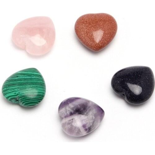 Natural Bronzing Carved Triangular Triqueta Symbols Heart Gemstones Alphabet Beads, Crystals Obsidian Tiger Eye Jewelry Making