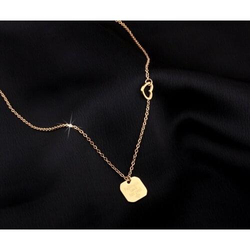 2020 New Stainless Steel Gold Falling in Love Heart Choker Chain Charm Necklaces Pendant For Women 18K New Design Jewelry Gift
