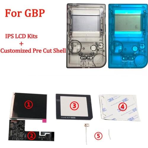 New Customized Housing Shell Sets for GBP with backlight LCD Screen Kits Replacement for GAMEBOY POCKET 10 Colors Shell Cover