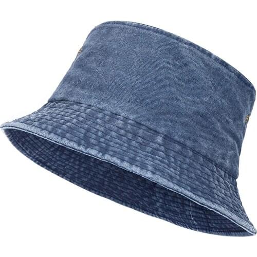 Summer Solid Bucket Hats For Women Vintage Sun Protection Hats General Outdoor Beach Travel Cap Hip Hop