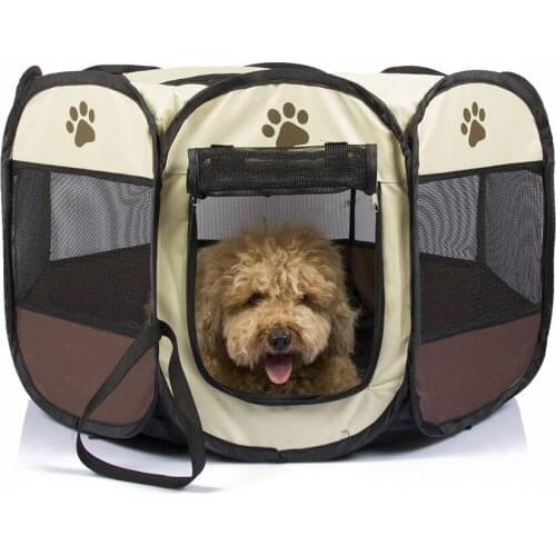 Portable Folding Pet tent Dog House Cage Dog Cat Tent Playpen Puppy Kennel Easy Operation Octagonal Fence outdoor supplies