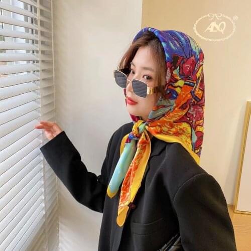 Silk Scarf Lady Hair band Square Shawl Satin Bag Scarves Head Wrap for Women Bandana Neckerchief Female Hijab Girls Headband