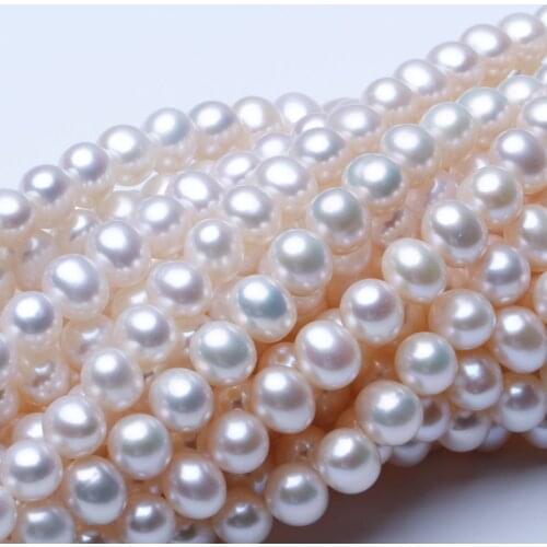 Freshwater Pearl Necklaces Round Shape with Size 7.5-8mm Perfect Luster Beads for DIY Fine Jewelry Loose Pearl Strands