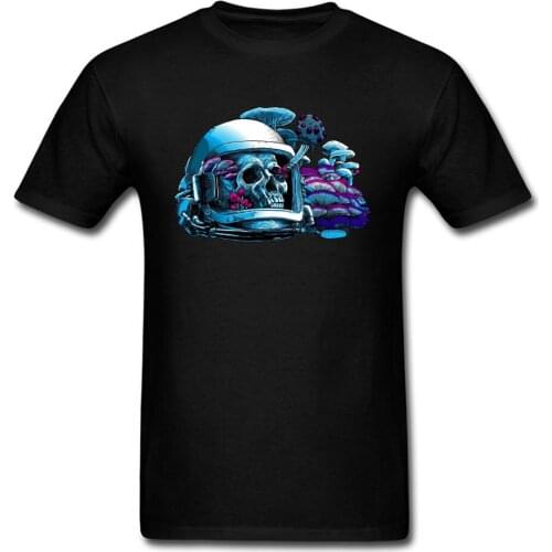Psychedelic Men Tshirt Skull Astronaut Mushroom 100% Cotton T-shirts Supernatural Designer Short Sleeve Tops Tees Gift T Shirt