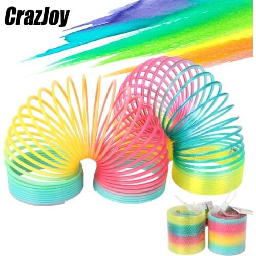 Rainbow Antistress Spring Coil Toys Plastic Folding Sport Game Child Funny Fashion Educational fidget toys Gift for Children toy
