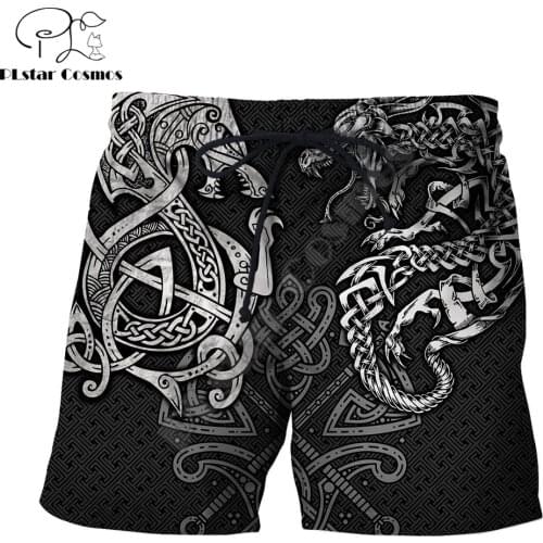 Viking Cool Tattoo Dragon 3D Printed Mens Shorts Unisex Streetwear Summer Beach Loose Shorts Casual Pants Polyester SDM04