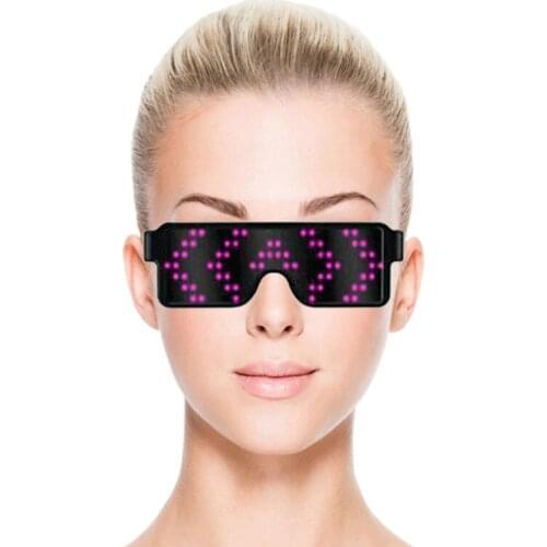 Luminous Glasses Dynamic 8 Modes Quick Flash Glowing Light Party LED Glasses Novelty Light Party Sunglasses LED Light USB Charge