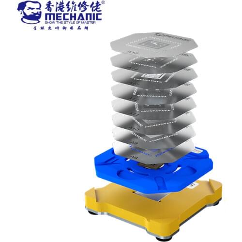 Mechanic iCPU BGA Reballing Stencil Platform For iPhone A8/A9/A10/A11/A12/A13/A14 Motherboard CPU IC Chip Planting Tin Template