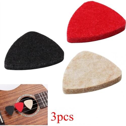 3pcs/set Soft Felt Ukulele Electric Guitar Pick Plectrum for Concert Soprano Tenor Ukulele 21 23 26