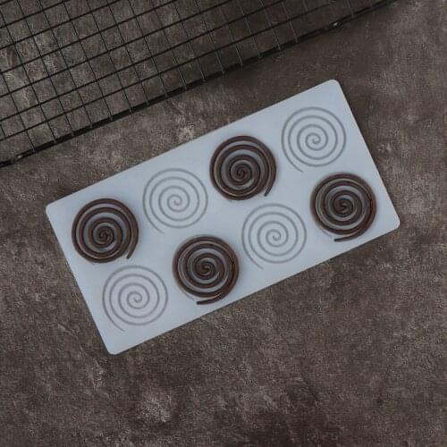 Whirlpool Shape Chocolate Silicone Mold Cake Top Decorating Swirls Shape Transfer Sheet Mould Cake Top Decotation