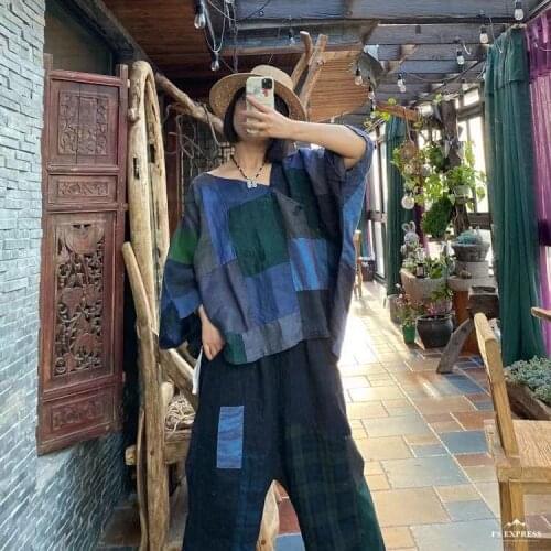 Women V Neck Linen Plus Size Blouse Tops Ladies Flax Female 2021 Summer Loose Shirt Irregular Shirts