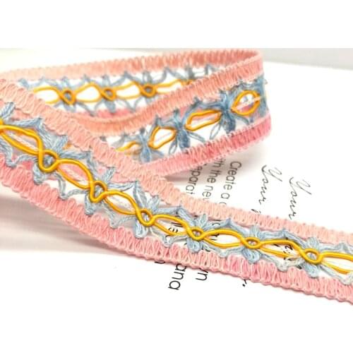 10 Yard 2.5cm Pink Cotton Lace Trim DIY Ribbon DIY Apparel Dress Sewing Accessories Flower Packing Supplies