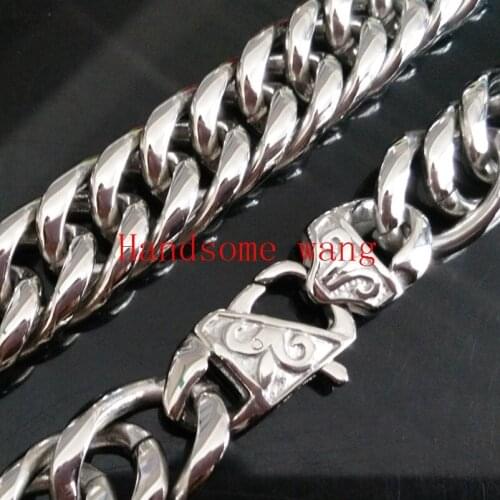 16MM 316 Stainless Steel High Quality Silver Color Nacklace/Bracelet Chain For Cool Boys Jewelry 7-40inch Free Custom Sizes