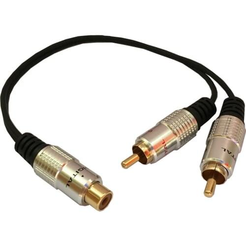 2 RCA (Male) to 1 RCA (Female) Stereo Audio Y Adapter Subwoofer Cable 2 Male to 1 Female Y Splitter Connectors Extension Cord