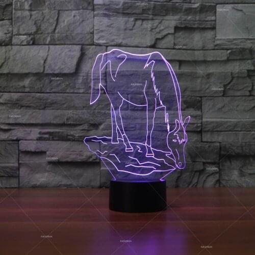 Horse 3d Night Lamp Bedside Decoration Gift Creative 3d Lamp For Cross-border Drinking Water Kids Room Led Night Light