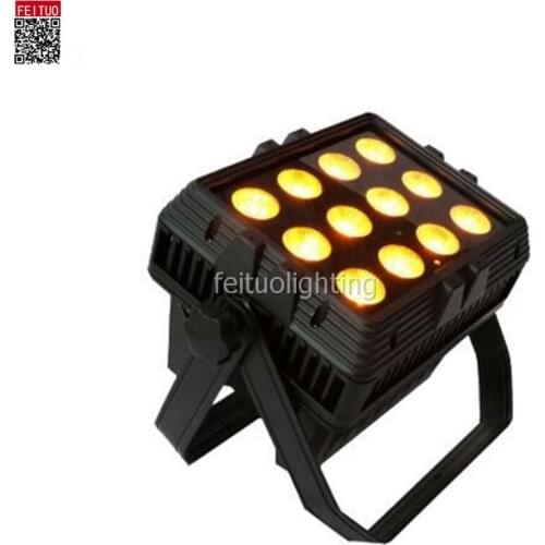 H- 6/lot waterproof 12x12w rgbwa uv 6 in 1 battery wireless led wall washer light with cell phone wifi remote control