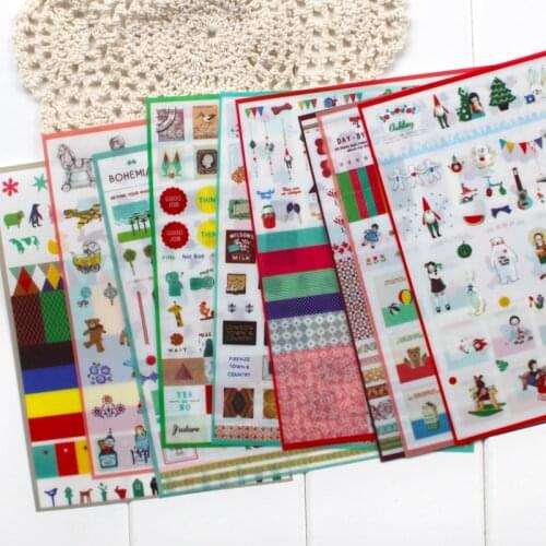 9sheets/Pack Cute Pats Scrapbooking PVC Deco Stickers Set Stationery DIY Craft Diary Decoration Household Supplies Stickers