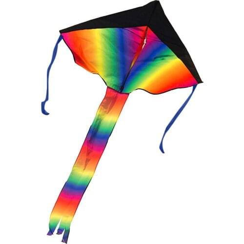 Large Colorful Rainbow Kite Long Tail Nylon Outdoor 30m Surf Kids Toys Flying Kid With Kite Kites Outdoor Line For Children I3E5