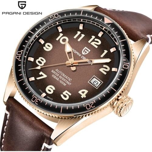 PAGANI Design Automatic Mechanical Watches Mens Sapphire Glass Luxury Mens Watches Top Brand Fashion Leather Waterproof Watch
