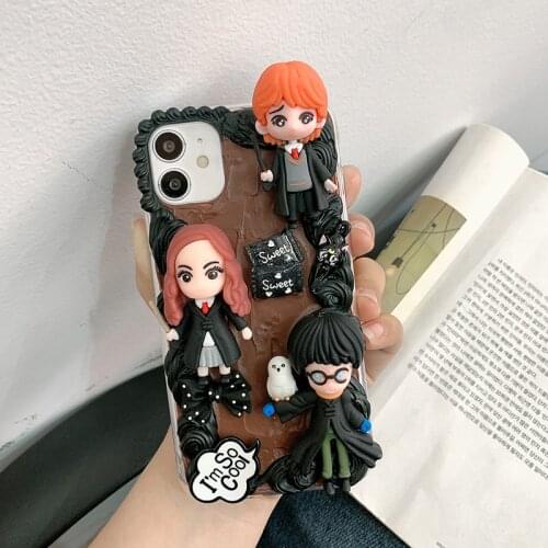 Handmade For Samsung galaxy s21 ultra case 3D Caroon s20FE Kawaii phone shell s9 s10 s20 plus cream cover note 20 ultra DIY gift