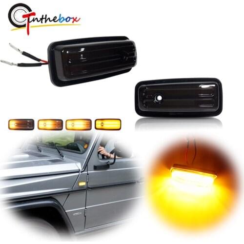 Dynamic Ambe LED Car Front Side Marker Lights For 1986-2002 Mercedes W461 W463 G-Class G500 G550 G55 G63 G65 Turn Signal Lights
