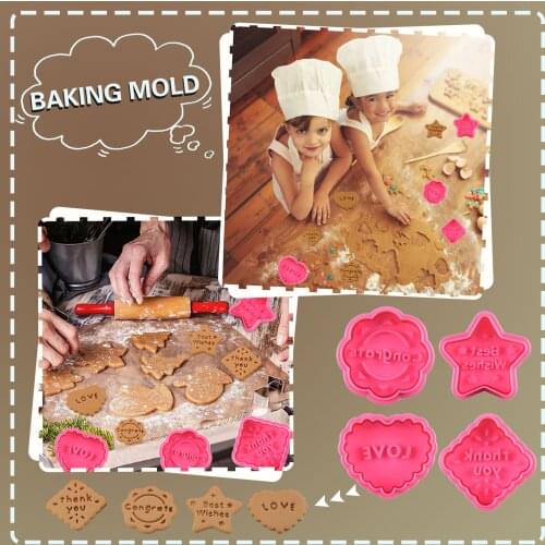 Cookie Molds With Good Wishes Cookie Form with Fun and Irreverent Phrases Cookie Moulds For Baking Biscuit Cutters Kichen Tools