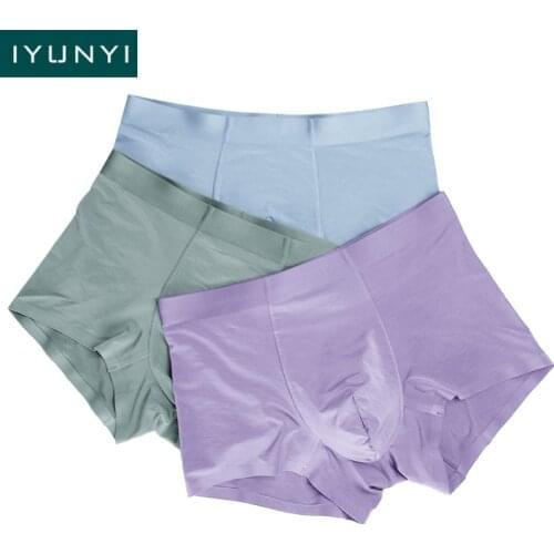 IYUNYI High Quality Men Underwear Boxer Shorts Comfortable Soft Male Breathable Solid Panties Underpants Homme Cuecas Boxershort