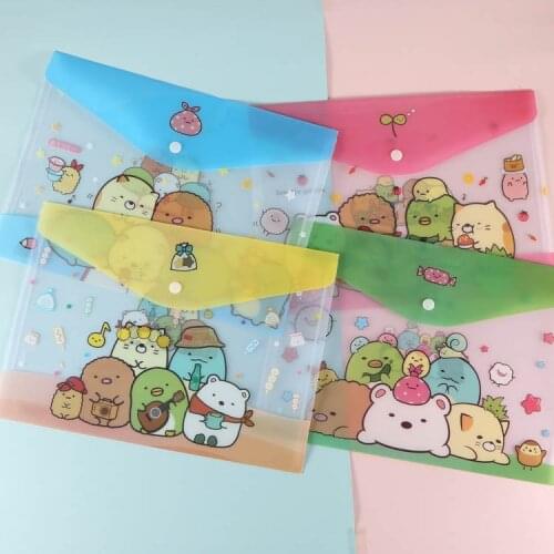 JY 12pcs Corner plastic file bag A4 student portable homework test paper resume information bill storage stationery toys WJ01