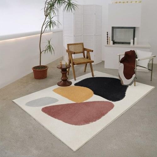 Bubble Kiss Art Abstract Carpets For Girl Bedroom Nordic Geometric Line Pattern Home Living Room Decorative Crystal Velvet Rugs