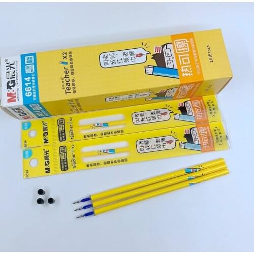 6 Pieces/Lot) M&G Cute Cartoon Magic Erasable Pen Refills 0.38mm Rod Blue Ink Kawaii Korean Stationery Kids Writing Tools