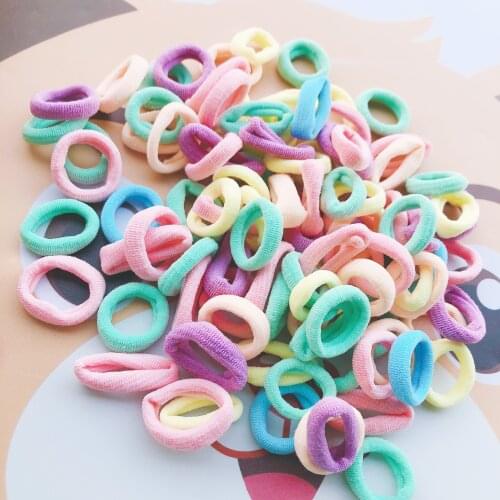 50/100 Pcs 2cm Mini Lovely Style Kids Elastic Hair Bands Mix Colors Childrens Head Nylon Rope Hair Accessories For Girls