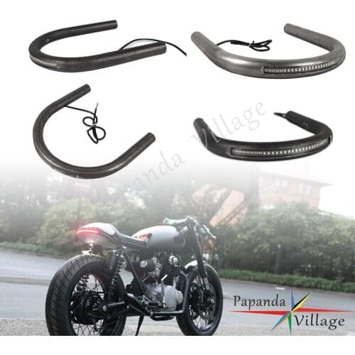 Motorcycle Flat Upswept Short Rear Seat Loop Cafe Racer Modified Frame Hoop 22mm 25mm 12 Size for Honda CB CL CG XS XL LED Light
