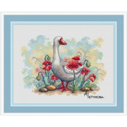 The gentleman in the flower 33-26 Cross Stitch Set Cross-stitch Kit Embroidery Needlework Craft Packages Cotton Fabric Floss