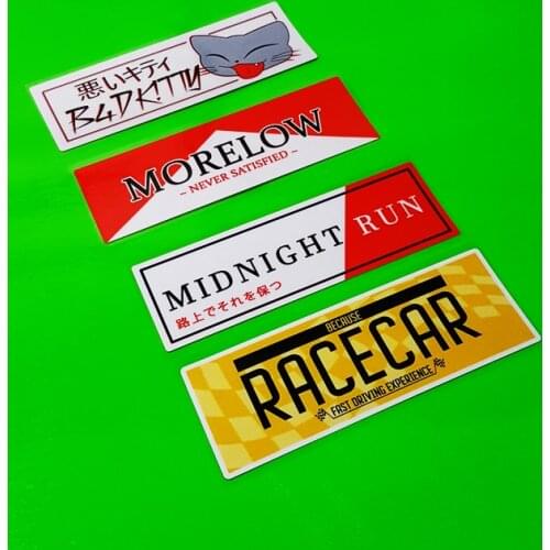 Motorcycle Helmet Racing Stickers RACECar Styling Vinyl Applique Tape for Japanese JDM RUN Midnight Cats Fast Driving