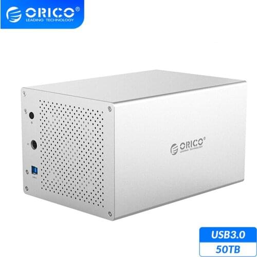 ORICO WS Series 3.5'' 5 Bay USB3.0 HDD Docking Station Aluminum Support 50TB 5Gbps HDD Enclosure 12V Power Adapter HDD Case