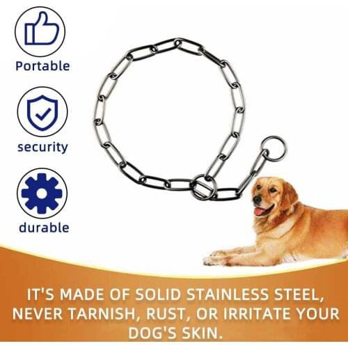 Duty Solid Stainless Steel Dog Choke Chain Collar Pet Necklace For Pit Bull Mastiff Bulldog Big Breeds Pet Accessories