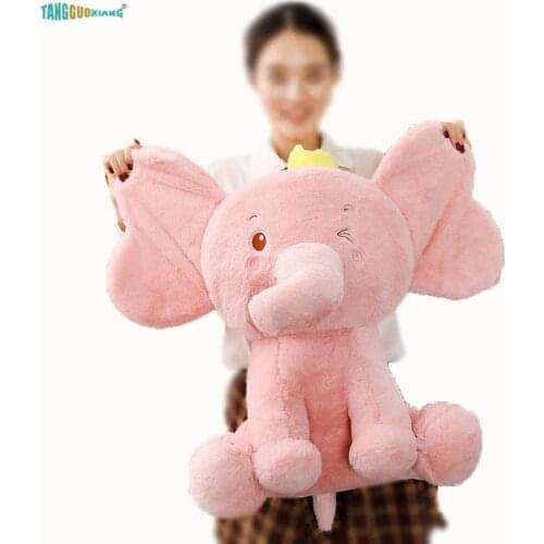 100% Cotton Stuffed Plush Animals Toys 60cm Cute Elephant Plush Toy Doll Kids Girl baby Playmate lovely birthday Christmas Gift