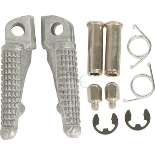 Front Footrests Foot pegs For Kawasaki Ninja ZX6R ZX10R ZX-6R Z1000 Z750 ER6F 06-13 09-10 04-11 Aluminum Silver Black Motorcycle