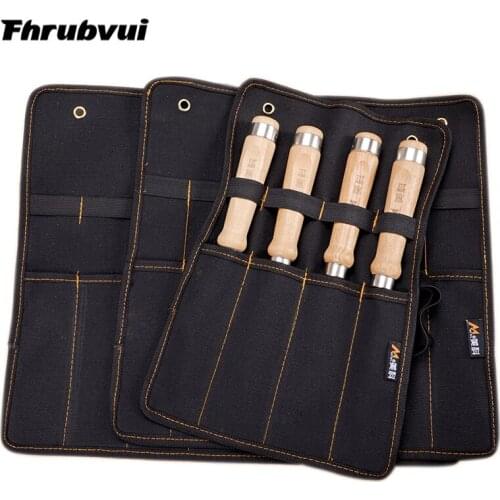 Portable canvas knife bag carpentry chisel carpentry chisel special steel carpentry tools Wood carving tool and wood chisel set