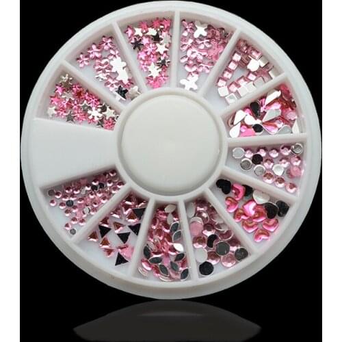 Mixed color rhinestones vintage nail jewelry In Wheel Accessories Nail Art Rhinestone Wheel Nail Art Jewels Crystal Diamante
