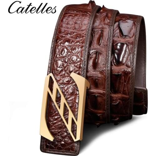 Fashion Luxury Belt Designer Genuine Crocodile Leather Belts for Men Vintage Strap Male Belt