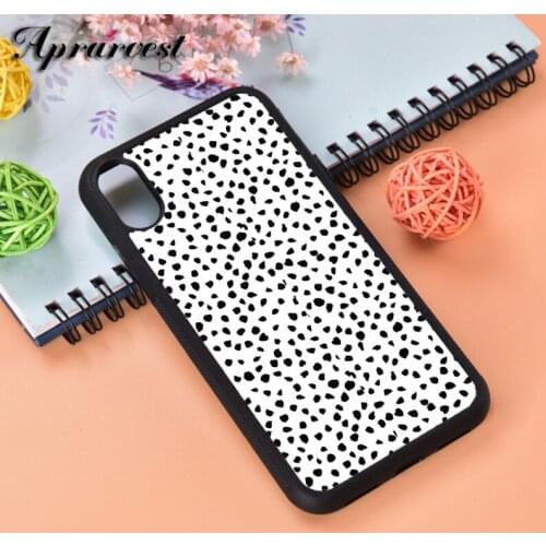 Aprarvest Dalmatian Dots Silicone Rubber Phone Case Cover For iPhone 6 6S 7 8 PLUS X XS XR 11 12 MINI PRO MAX