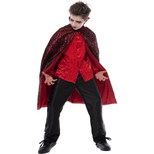 Snailify 2020 Classic Dracula Costume Boys Gothic Vampire Cloak Halloween Party Oufits for Kids